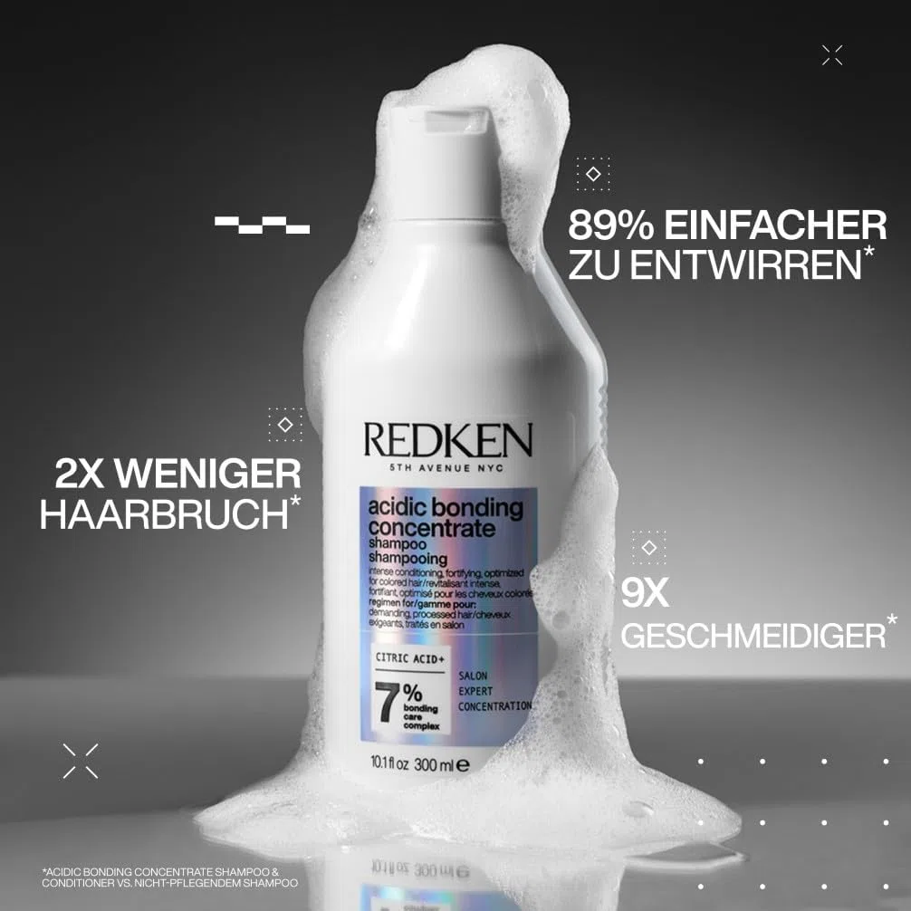 Redken | Pflegeset für Schutz vor Farbverlust, Konzentrierte All-In-One Formel, Acidic Bonding Concentrate Shampoo 300 ml & Conditioner 300 ml