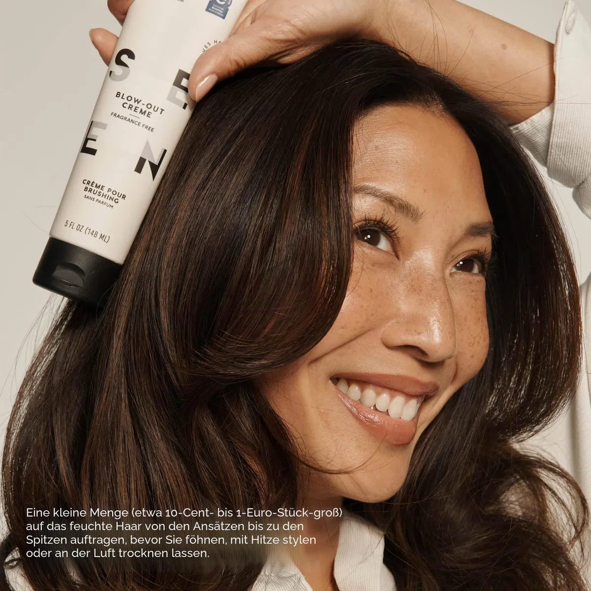 SEEN Ausblascreme, parfümfrei, nicht komedogene Haarcreme, dermatologisch entwickelt, reduziert Kräuseln, Hitzeschutz, sicher für empfindliche, zu Ekzemen und zu Akne neigende Haut