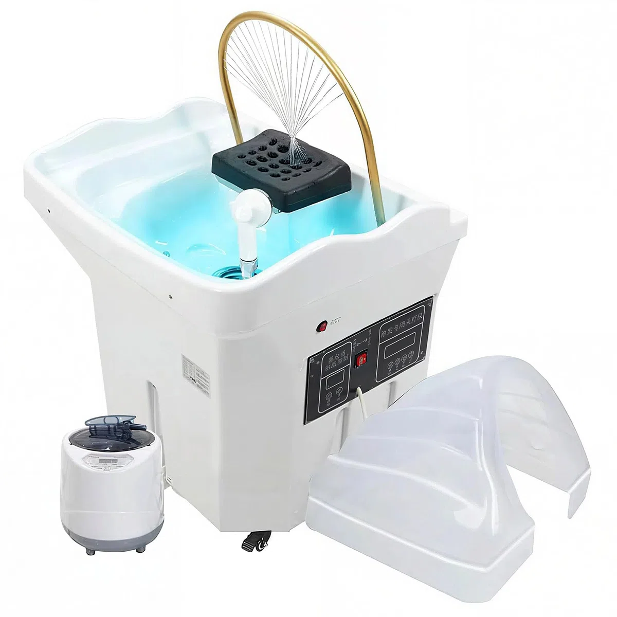 Head Spa Gerät,Japanese Head Spa Equipment,Haarwaschbecken für Bettlägerige mit 60L Wassertank, Mobiles Waschbecken, inklusive Dampfbegaser und Dampfhaube, für Kopf Spa und Friseursalons