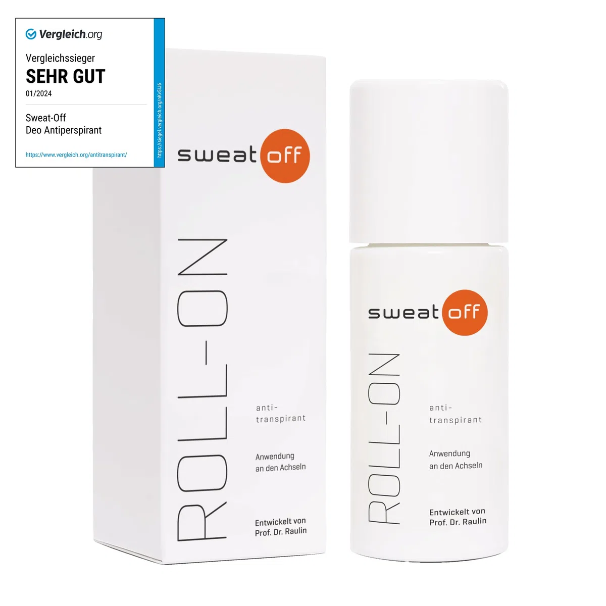 Sweat-Off Antitranspirant Roll On 50ml Deo Roller gegen Schweiß Antiperspirant für Männer und Frauen
