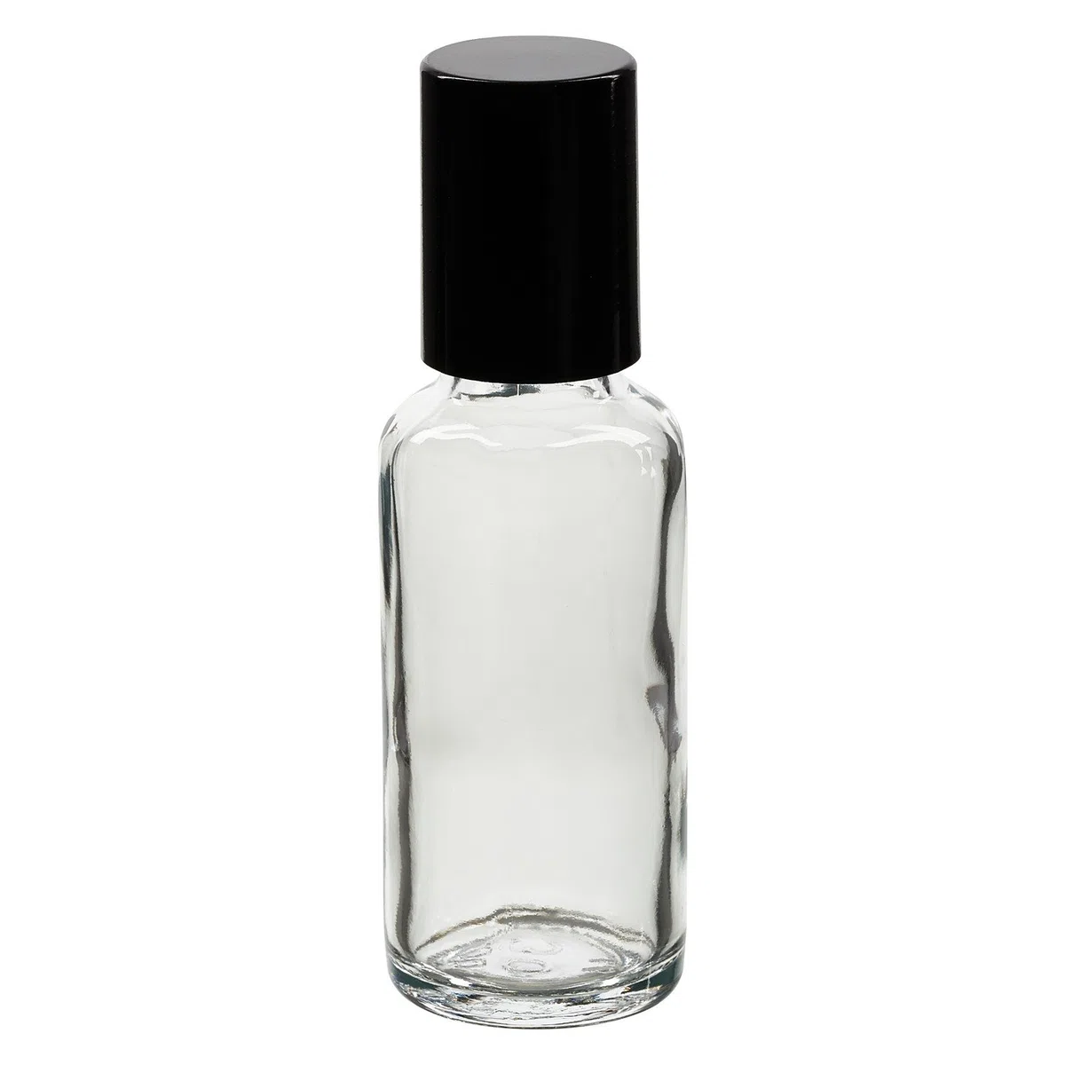 100x Glas Deostick mit klarer 30 mll Flasche, leerer Deo Roller - inkl. schwarzem Roll On Verschluss