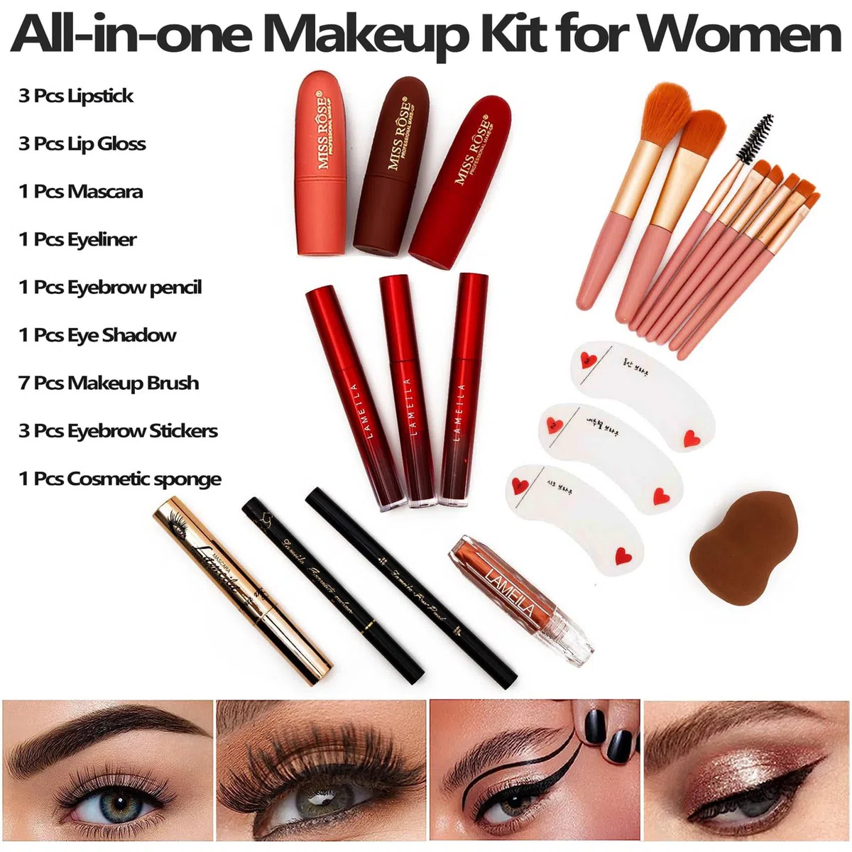 UNIFULL - 132 Farben All-in-One-Make-up-Set für Frauen, professionelles Make-up-Set, Make-up-Geschenkset für Frauen u
