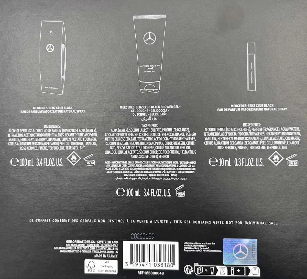 Mercedes-Benz Club Black EdP Parfüm Geschenkset für Herren