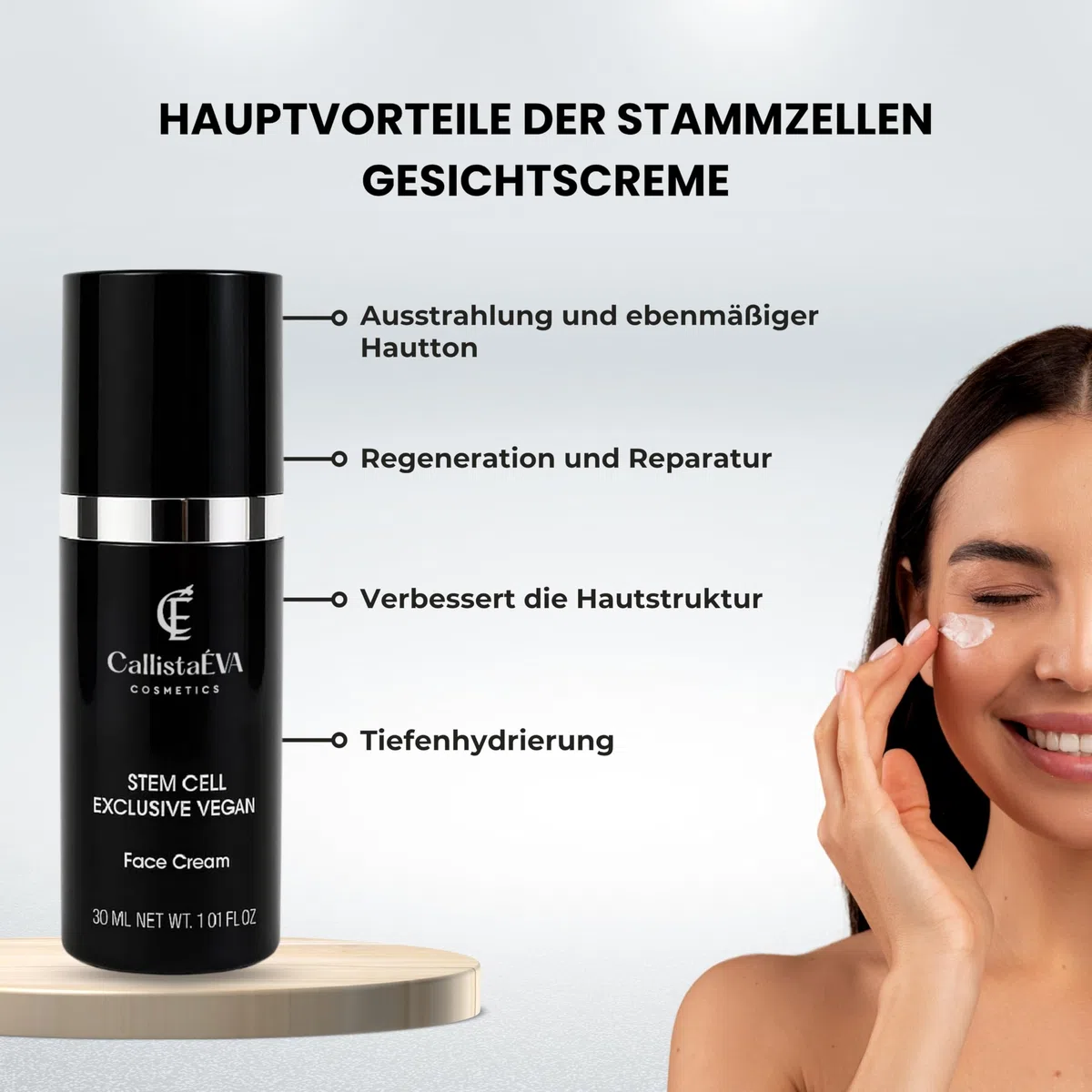 Vegane Stammzellen Gesichtscreme [Made in Germany] – Anti-Aging Pflege mit Argireline, Hyaluron & Apfel-Stammzellen – Straffende Creme gegen Falten – 50ml (50ML)