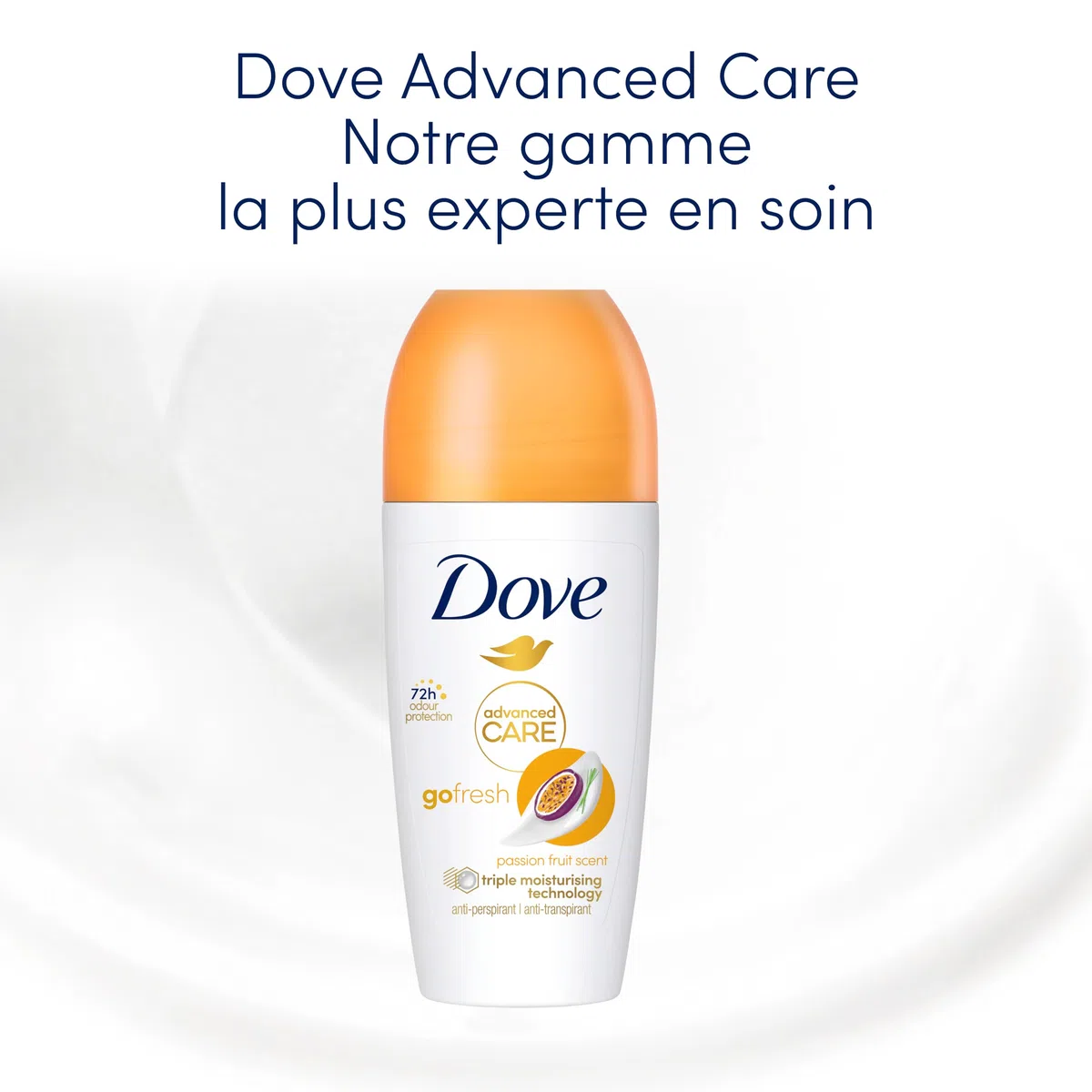 Dove Advanced Care Passion Fruit Antitranspirant-Deodorant Roll-On - Dreifache Feuchtigkeitswirkung, 48-Stunden-Schutz, Für Damen Und Herren, 6 x 50 ml