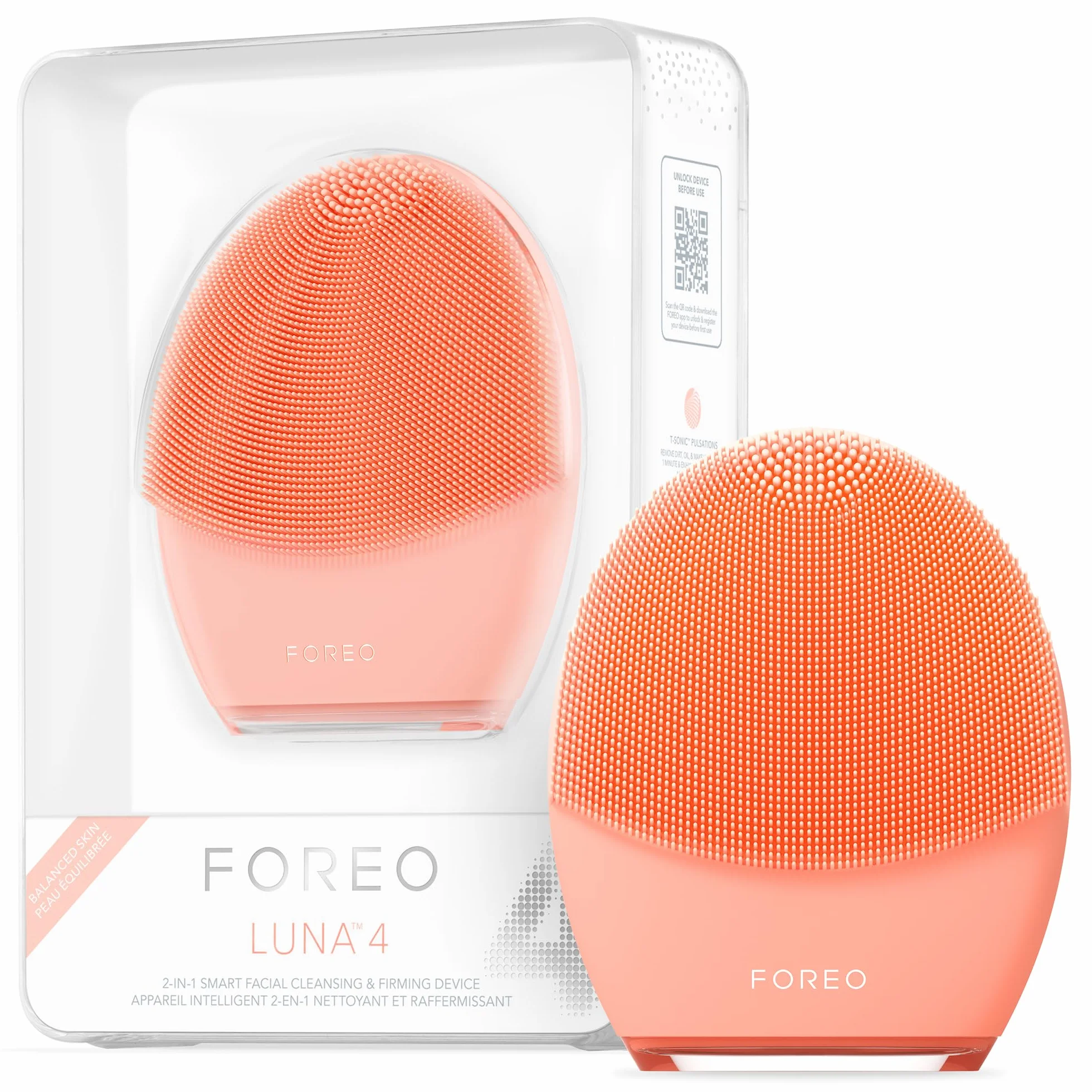 FOREO LUNA 4 Gesichtsreinigungsbürste - Straffende Gesichtsmassage - Anti-Aging-Pflege - Verbessert die Aufnahme von Gesichtspflegeprodukten - Einfache Gesichtspflege-Tools - Ausgeglichene Haut