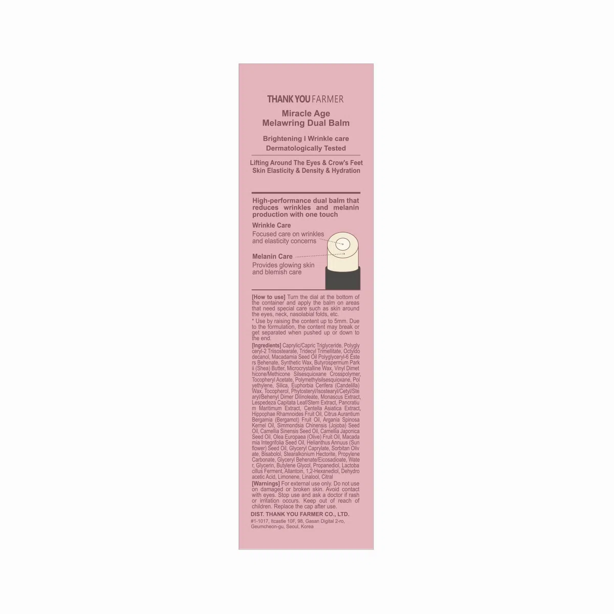 THANKYOU FARMER Miracle Age Melawring Dual Balm - Koreanische Augencreme, Melanin Reduzieren, Antialterung, Gesichtslifting, Anti Falten Serum, Korean Skincare 10g