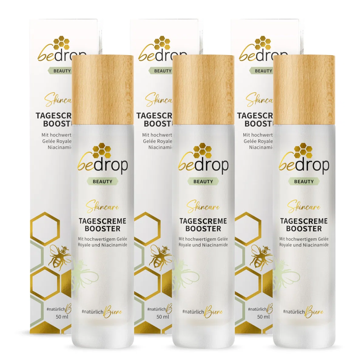 bedrop Tagescreme Booster mit Gelée Royale und Niacinamide hochdosiert - Reine Imker Qualität ohne Zusatzstoffe