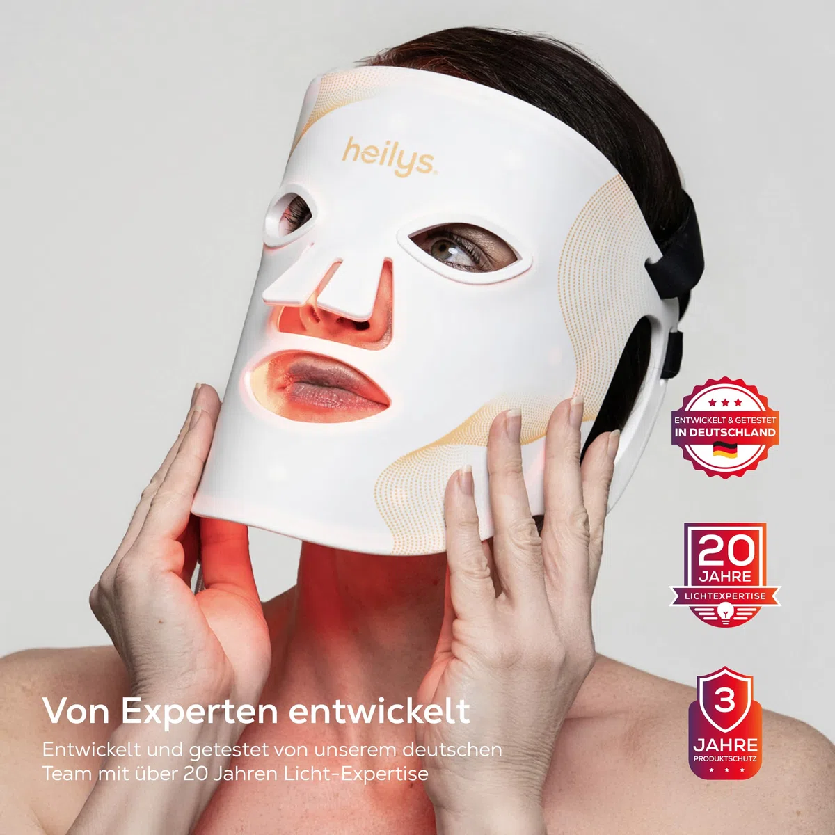 Rotlichtmaske Gesicht – LED Gesichtsmaske mit 316 LEDs, Rotlicht, Nahinfrarot & Blaulicht – Lichtmaske aus flexiblem Silikon für Hautpflege, Entspannung & Wohlbefinden