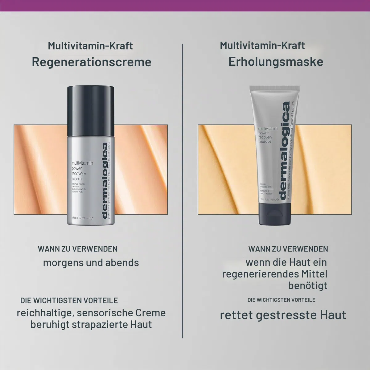 Dermalogica Multivitamin Power Recovery Cream 50ml | Vitaminreiche Feuchtigkeitspflege, die trockene, fahle und reife Haut hydratisiert und festigt.