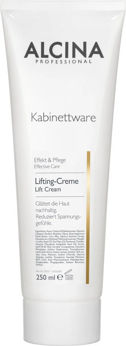ALCINA Lifting-Creme - 1 x 250 ml - Effekt & Pflege - Glättet die Haut nachhaltig - Linien und Fältchen erscheinen gemildert - Mit Macadamia-, Pfirsichkernöl und Hyaluronsäure