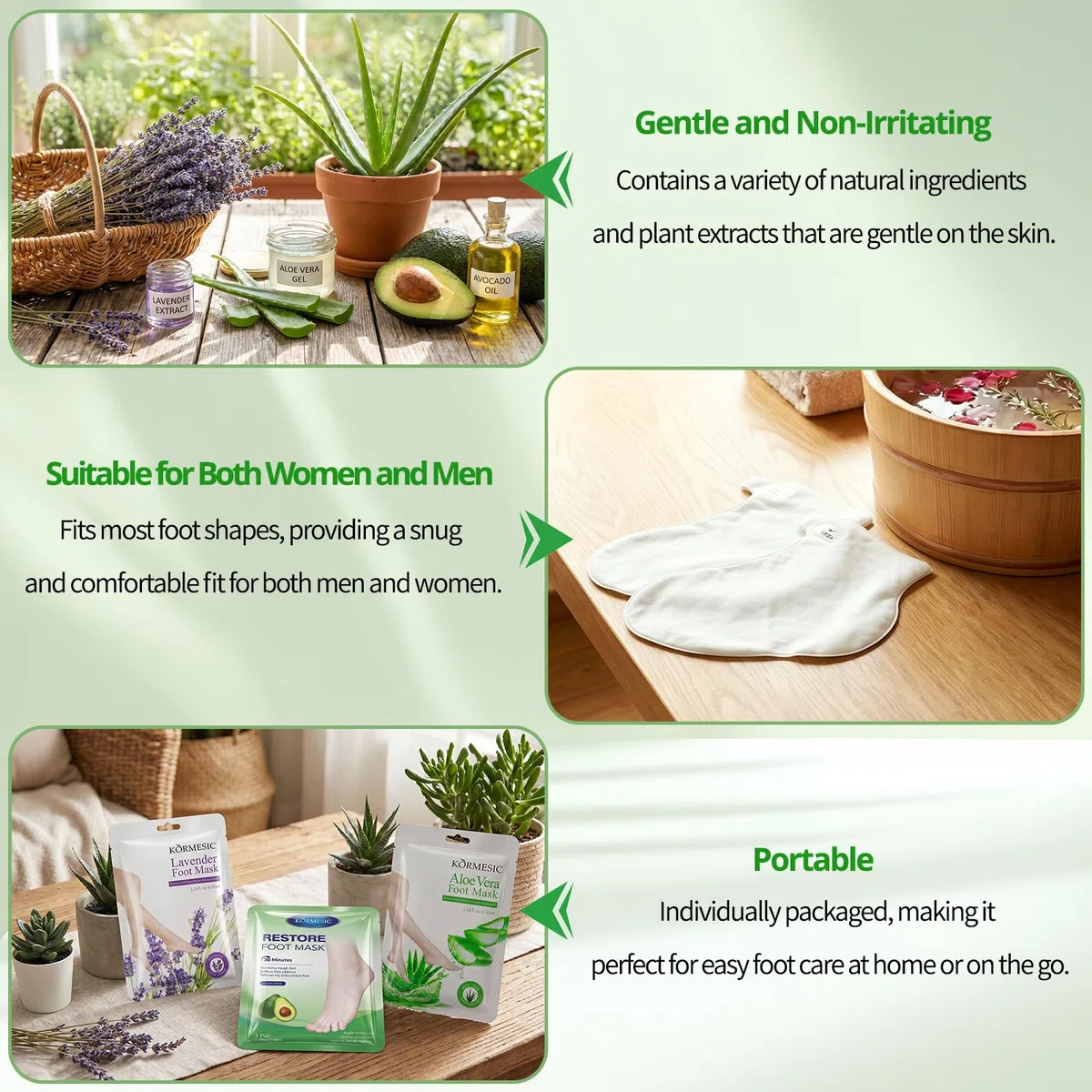 9 Pack Fußmaske Gegen Hornhaut, Hornhaut Socken für Damen Herren | Fussmaske Hornhautentfernung, Hornhautentferner Socken zur Feuchtigkeitspflege, Beruhigung(Lavendel, Aloe Vera, Avocado)
