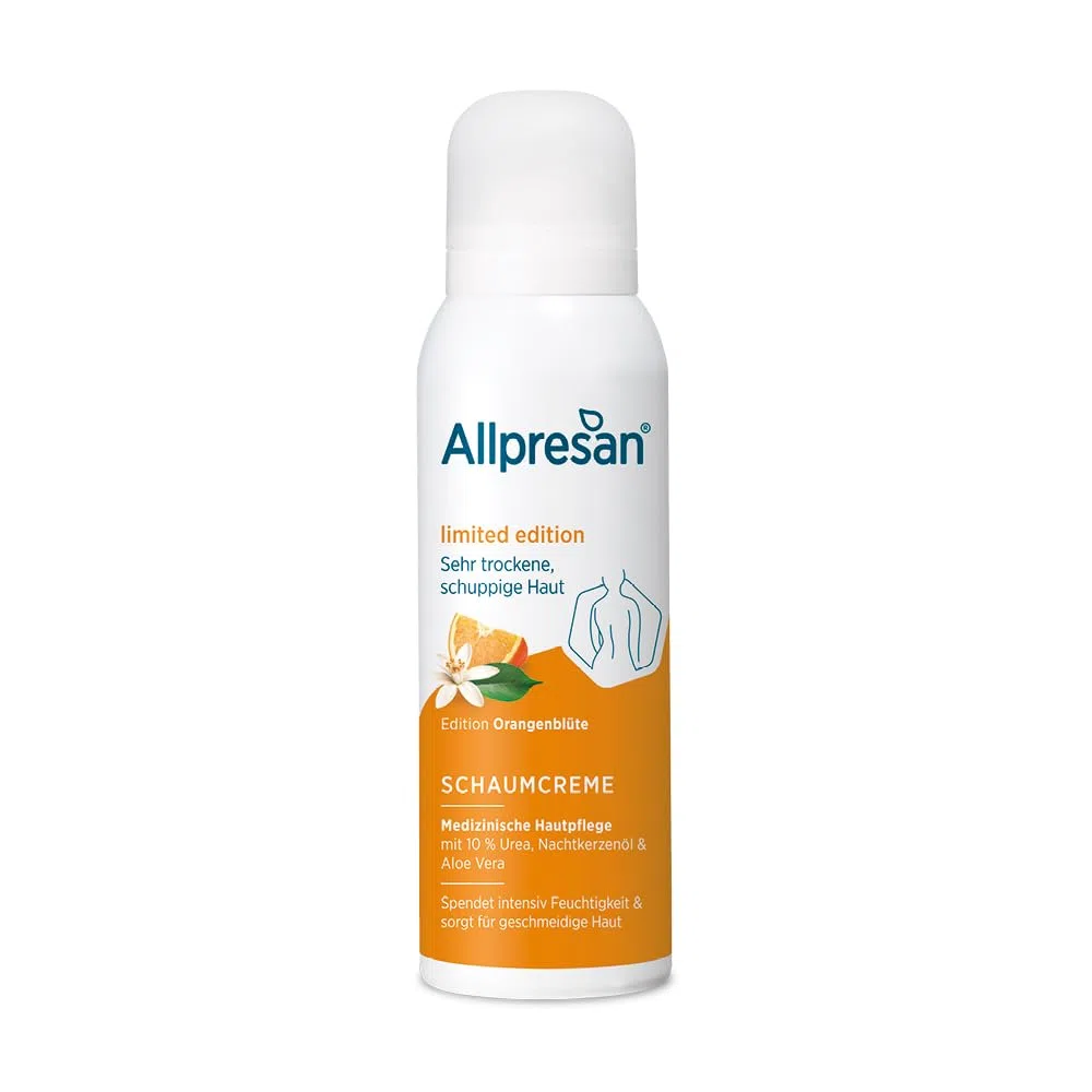 Allpresan Limited Edition - ORANGENBLÜTE - Körper Schaumcreme für sehr trockene bis schuppige Haut mit belebendem Orangenblüten-Duft, 125 ml