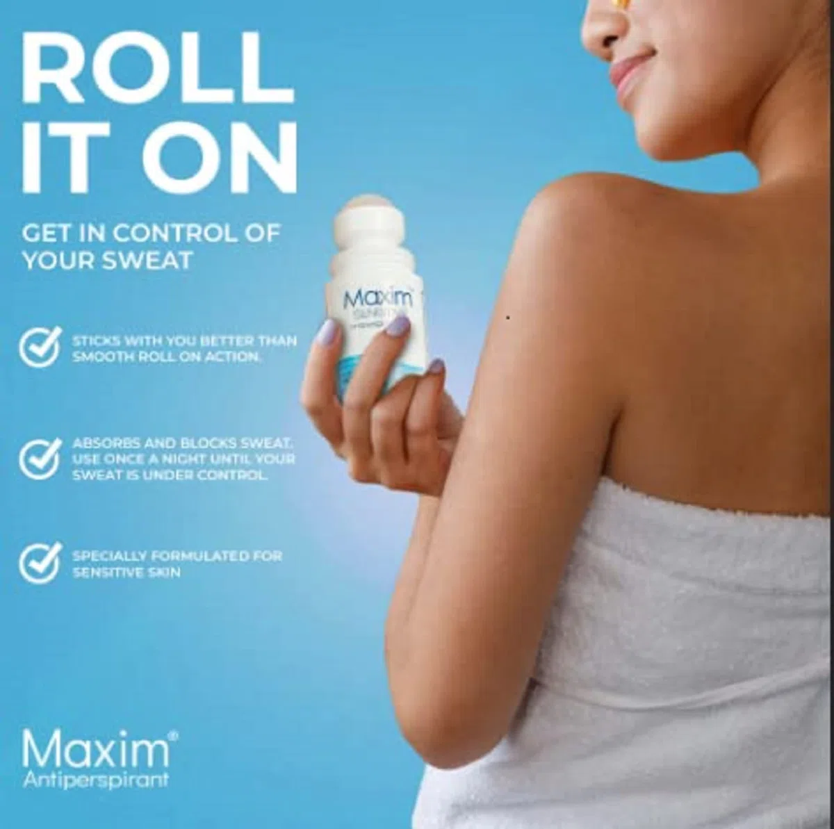 Maxim Sensitive 4-pack Antiperspirant Deodorant - Clinical Strength Roll On by Maxim Lighting