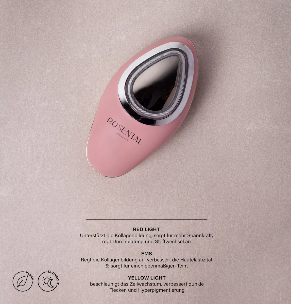 Rosental Organics Multifunktionale EMS Cleansing Brush - 4-in-1 Gesichtsreinigungsbürste/Gesichtsreinigungsgerät mit Vibration, Wärme, Ionentechnologie- Für Tiefenreinigung - Für alle Hauttypen