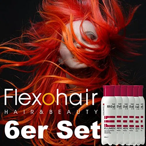 Goldwell Elumen Pure RR@all - 6er Set! PPD-frei, Flüssigkeit, RR (reddish-brown), reddish_brown, 200 ml (6er Pack)
