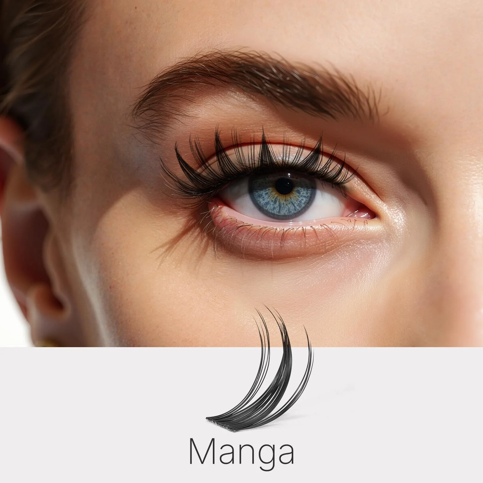 VEYESBEAUTY Wimpern Extensions Set 5-Sekunden-Wimperncluster Cluster Lashes DIY Wimpernverlängerung Falsche Wimpern Lash Bond And Seal (Manga Kit, 8-18mm)