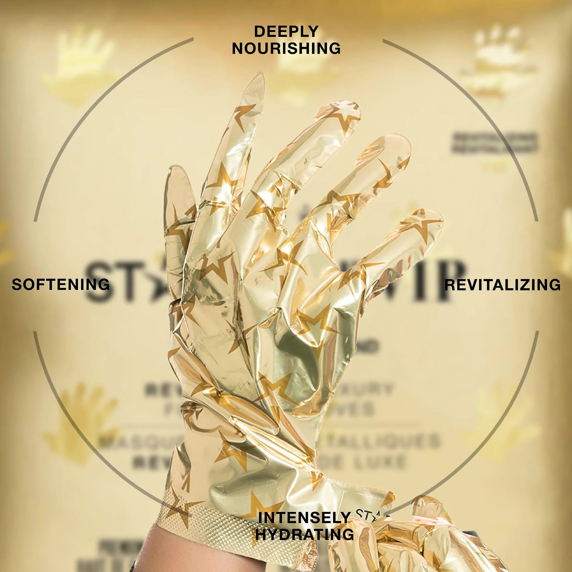 STARSKIN VIP Gold Handmaske, 4x16g, Luxuriöse Handpflege mit Sheabutter und Bulgarischem Rosenöl, Feuchtigkeitsspendend, Für alle Hauttypen
