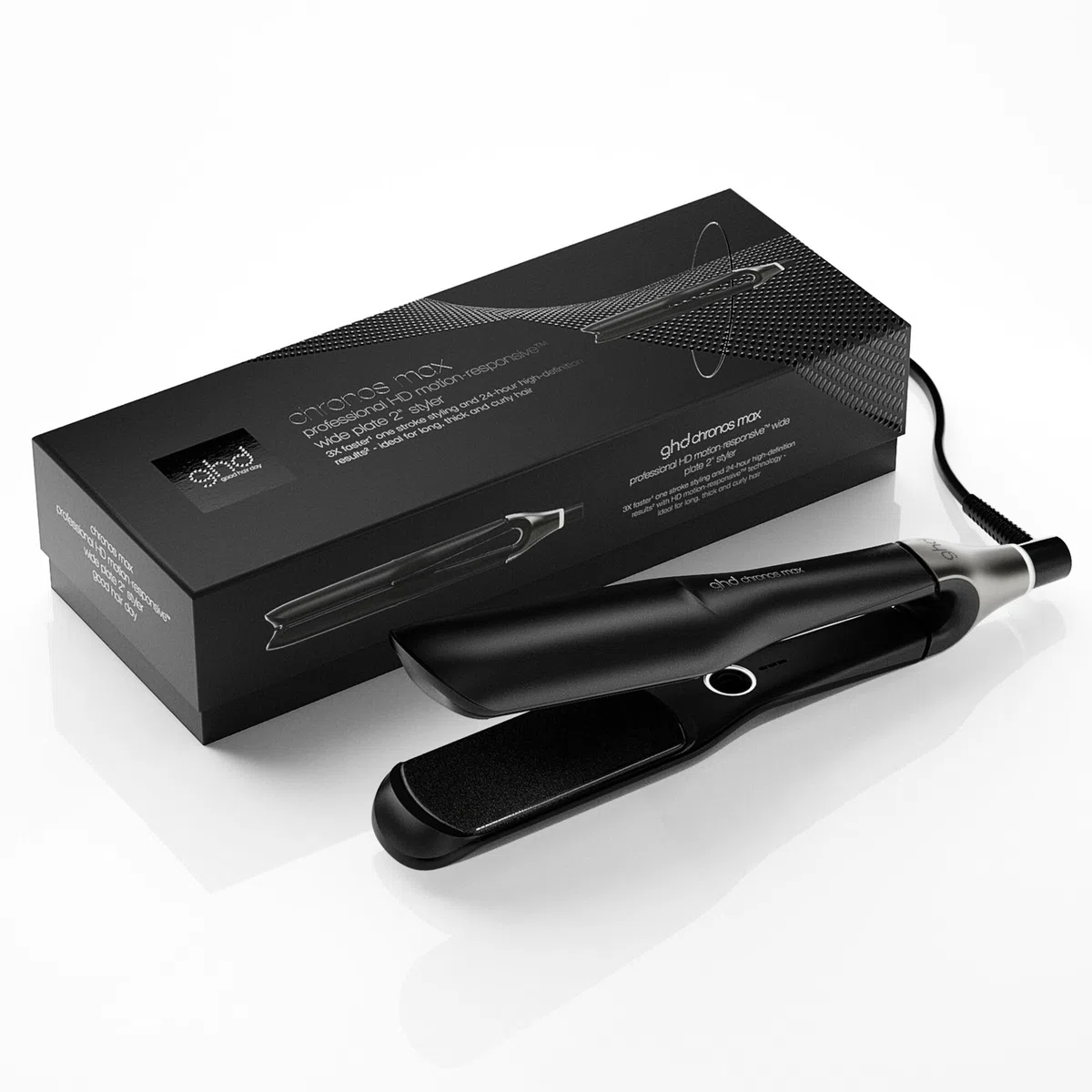 ghd chronos max breites Glätteisen: Ideal für dickes, langes und lockiges Haar, smarter Haarglätter mit 43mm Platten für glatte sleek Looks und Wellen, Anti Frizz Finish, ohne extreme Hitzeschäden