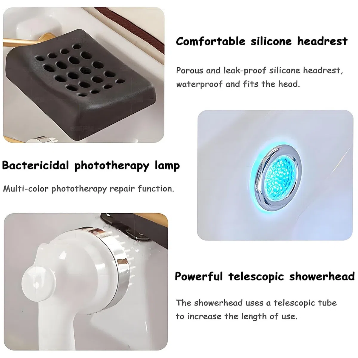 Japanese Head Spa Waschbecken Tragbares Head-Spa Gerät AusrüStung Mobiles Shampoo-Becken Mit 60-L-Wassertank Shampoo-Becken Mit Wasserzirkulation Begasung Zur Shampooniererlebnis