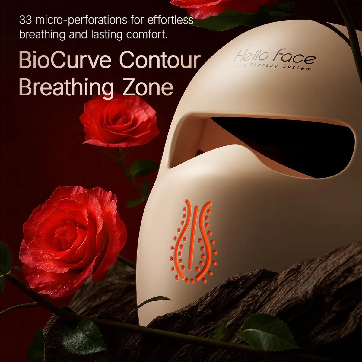 4D Rotlichttherapie Maske, 311 LEDs, 851 nm Infrarot Lichtwellen, LED-Gesichtsmaske, Lichttherapie für schnurlose Photonen-Technologie, Silikon-Hautverbesserung für Frauen mit Champagner
