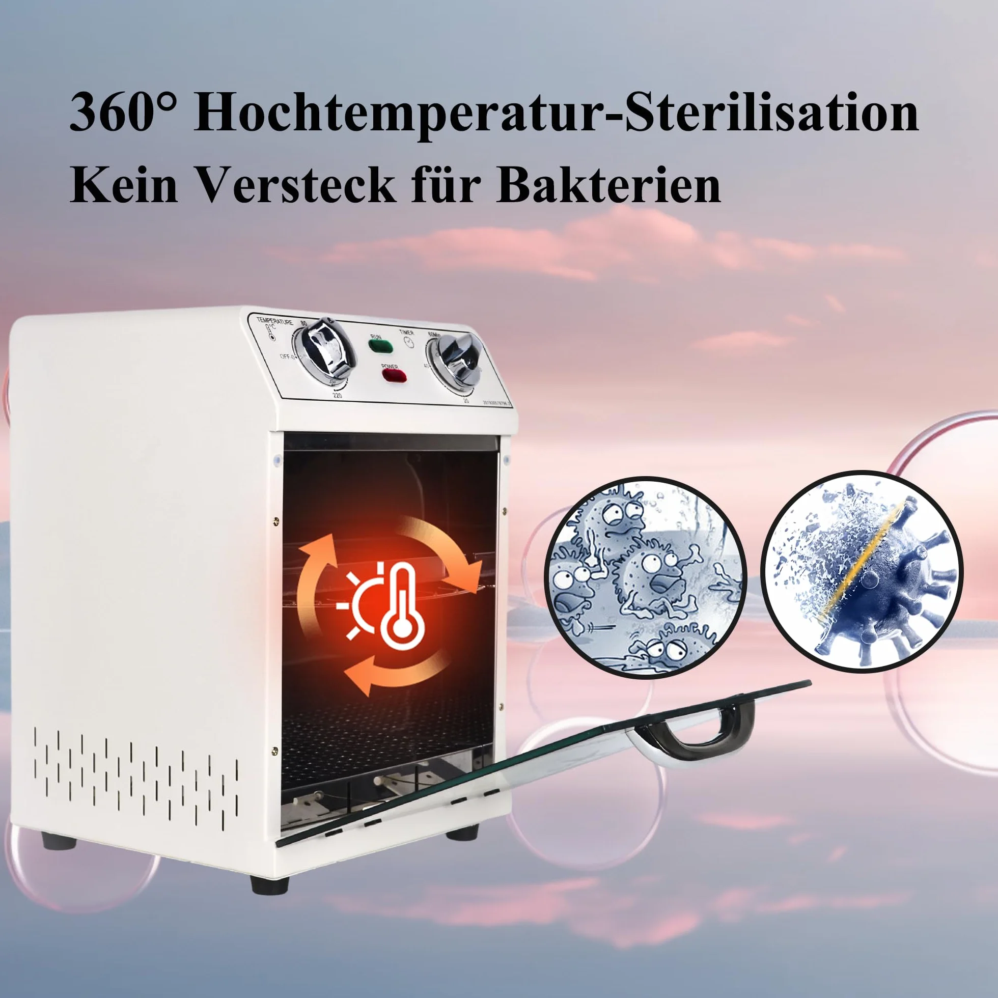 10L große Kapazität Autoklav, trockene Hitze Sterilisator mit Tablett Sterilisator für Maniküre, Zahn-und Friseurbedarf
