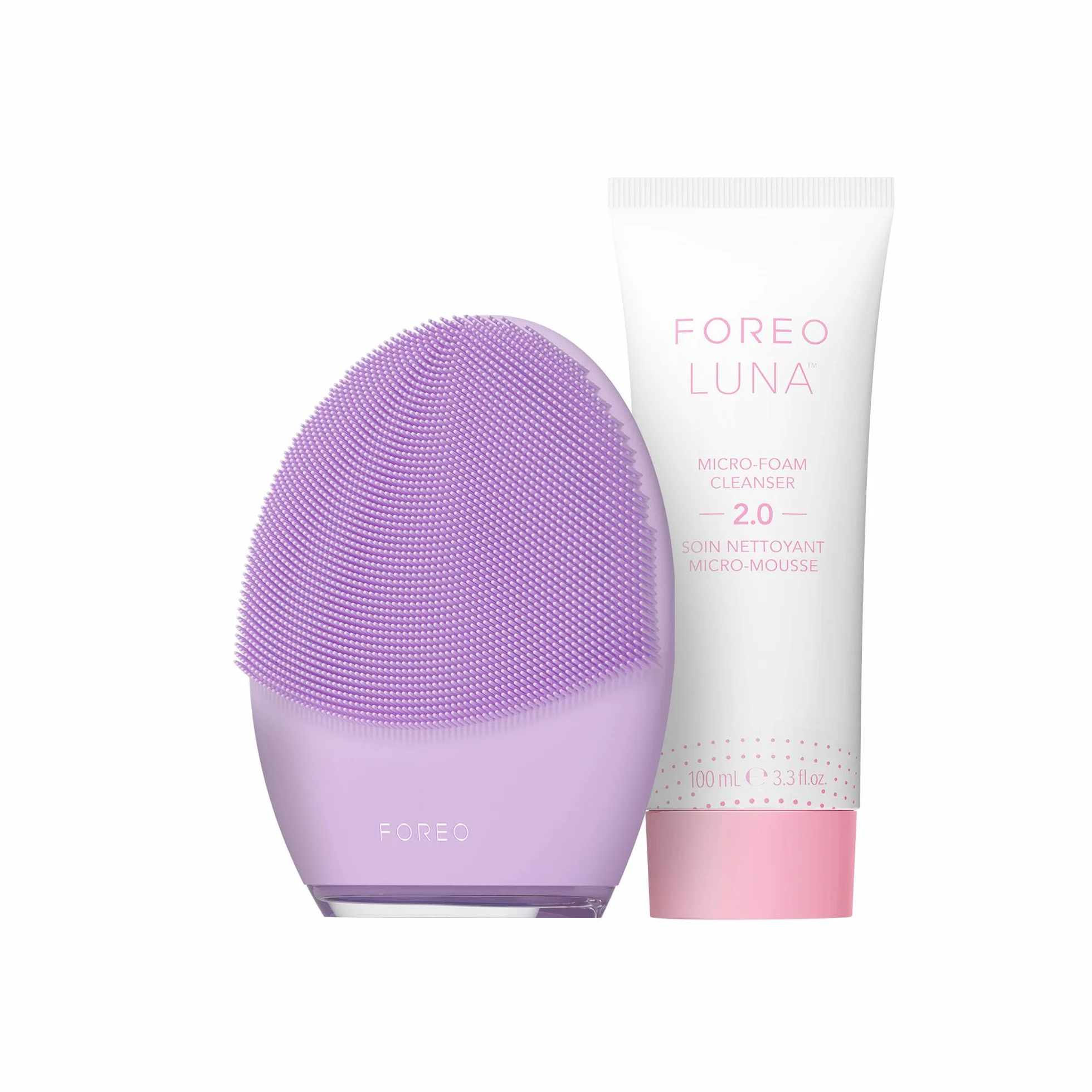 FOREO Clean Balance LUNA 4 Sensitive Set - Gesichtsreinigungsbürste für ausgeglichene Haut + LUNA Micro-Foam Cleanser 2.0, 100 ml - Straffendes Massage-Tool
