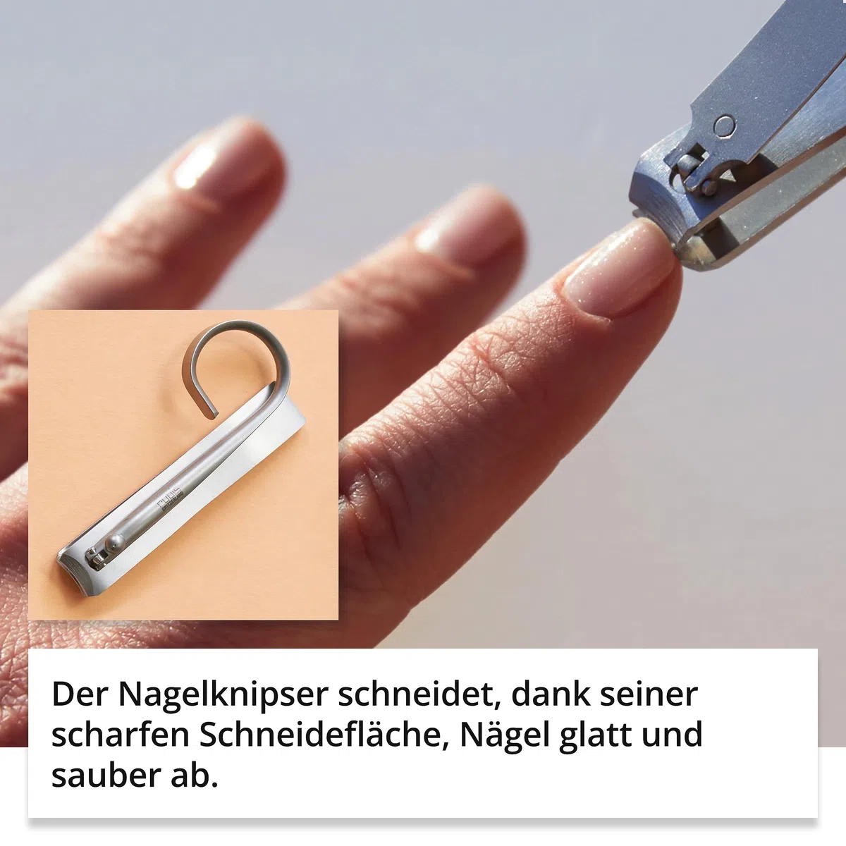 Rubis Minuit Maniküre Set - Nagelpflegeset - Maniküre Set mit Pinzette, Nagelknipser, Nagelschere mit Feile - Nagelset - Nageletui klein 4 teilig - Blau
