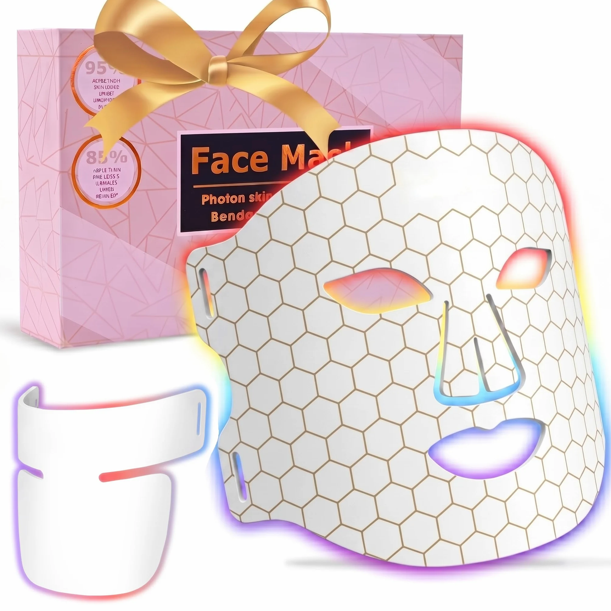 Photonische Kunststoff-Gesichtsmaske Rotlichtlampe LED Maske 4-Farben-mit 264 LEDs, Wiederaufladbare
