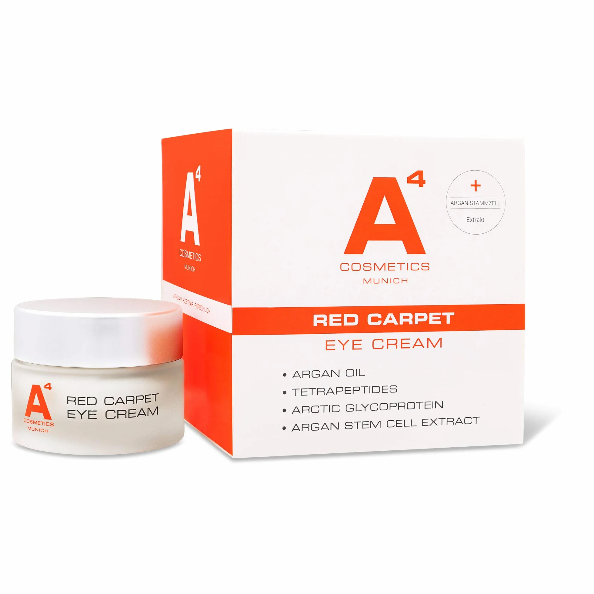 A4 RED CARPET EYE CREAM - Hochdosierte und straffende Anti-Aging Augencreme | bei Augenringen, Tränensäcken, Falten - 15 ml | Clean Beauty Wirkstoffkosmetik auf natürlicher Basis