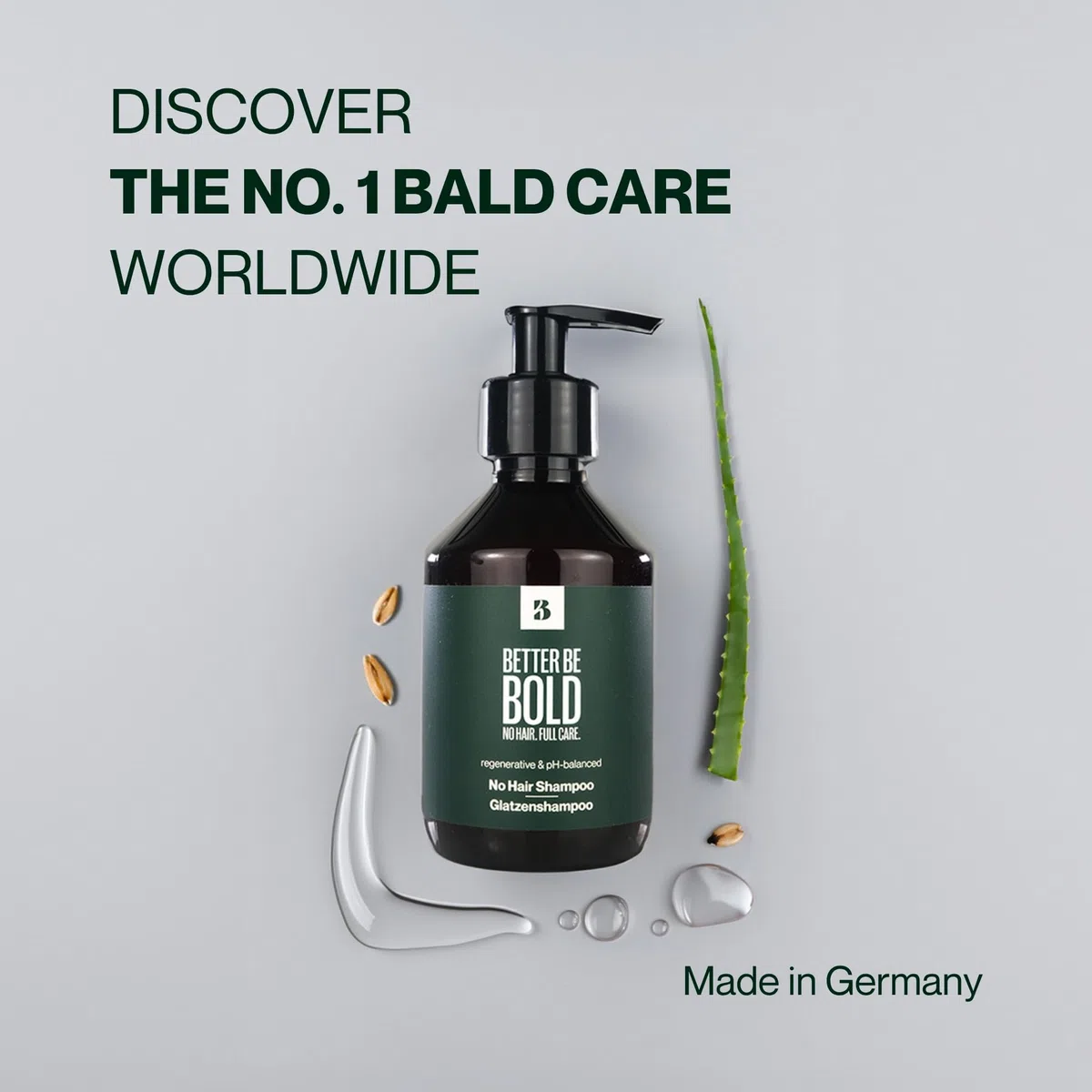 BETTER BE BOLD I GLATT & MATT Glatzenpflege-Routine I Glatzenpeeling, Glatzenshampoo und Glatzencreme I Alles in einem Set I Für die ideale Männerpflege I Feuchtigkeit & Schutz I Kopfhautpflege Männer