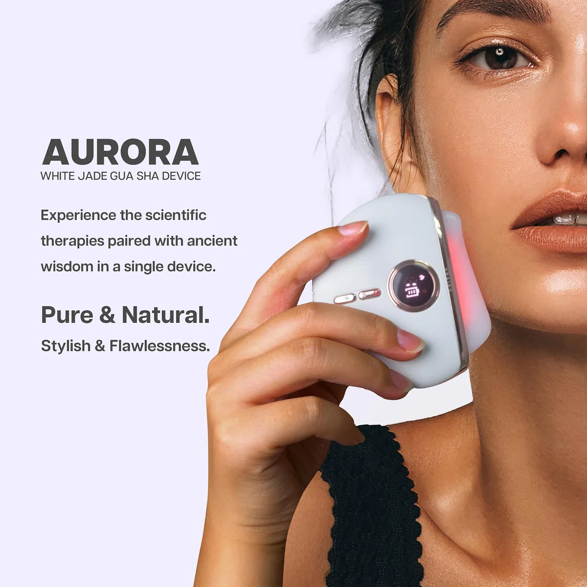 VRAIKO Gua Sha Gesichtswerkzeuge, elektrisches Guasha, Gesichtsmassagegerät mit Wärme & Vibration & LED-Lichttherapie, für Anti-Aging, Facelift, Falten-und Schwellungsreduzierung (Aurora)