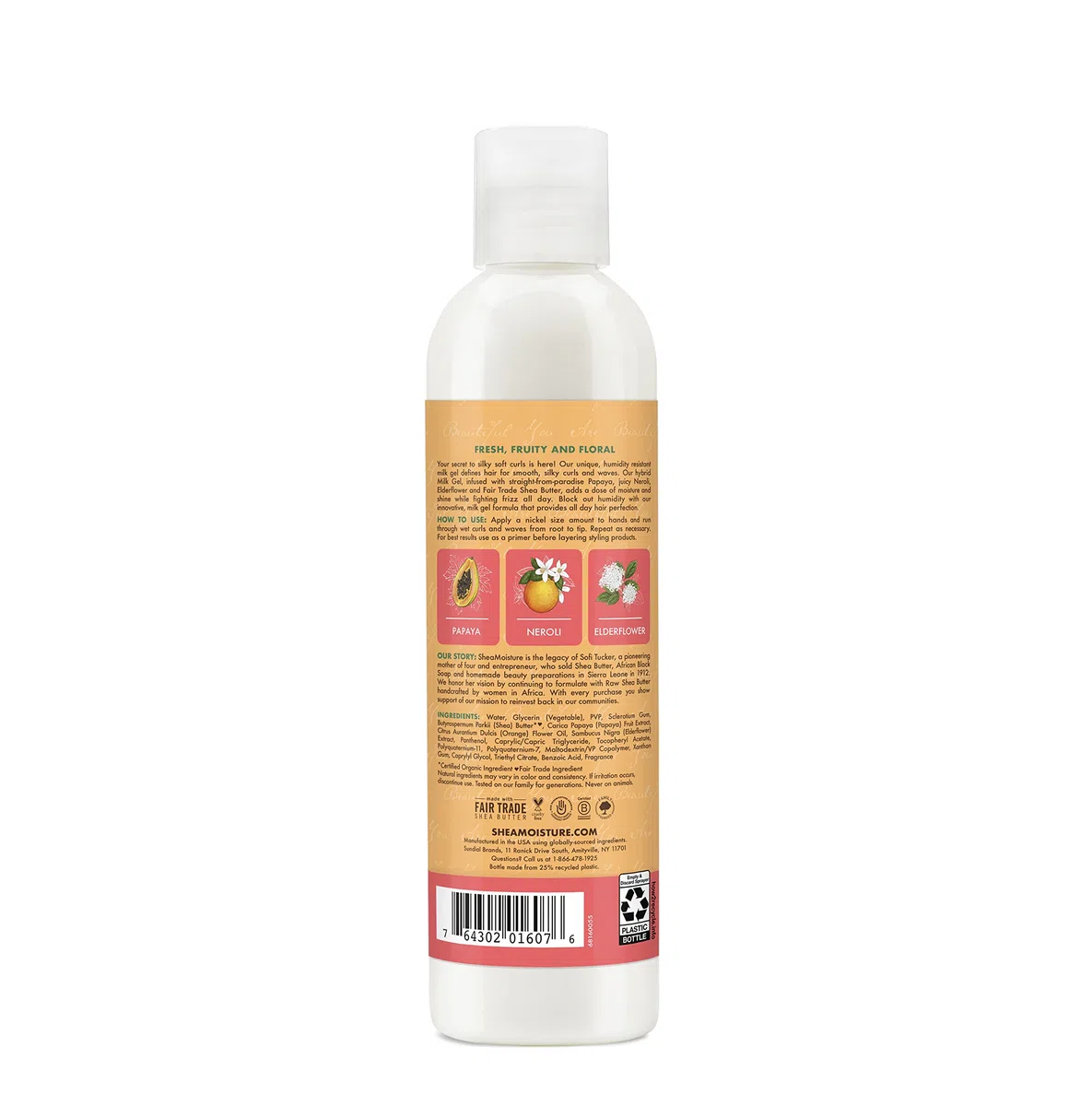 Shea Moisture SheaMoisture Milk Gel for Wavy, Curly Hair, Papaya and Neroli, paraben-free 237ml, 237 Milliliters