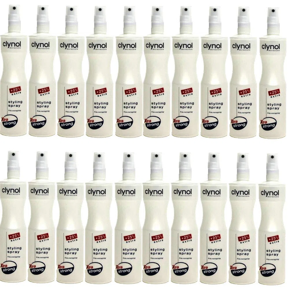 20 Stück Clynol Styling Spray Xtra Strong Frisurenspray 250 ml - Sondergrösse