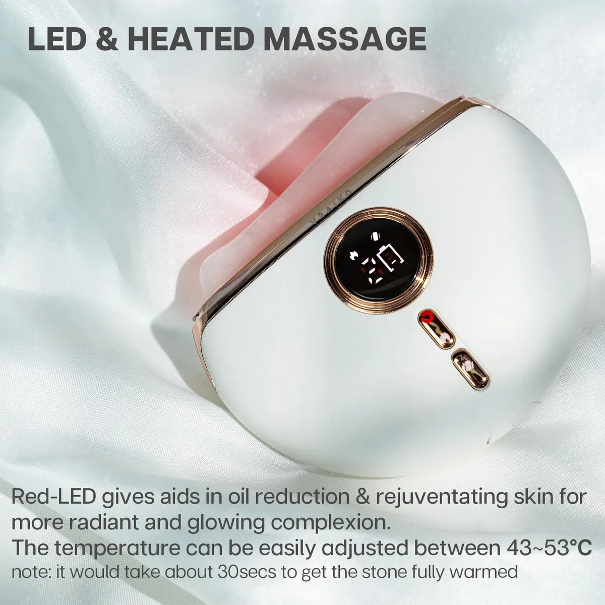 VRAIKO Gua Sha Gesichtswerkzeuge, elektrisches Guasha, Gesichtsmassagegerät mit Wärme & Vibration & LED-Lichttherapie, für Anti-Aging, Facelift, Falten-und Schwellungsreduzierung (Aurora)