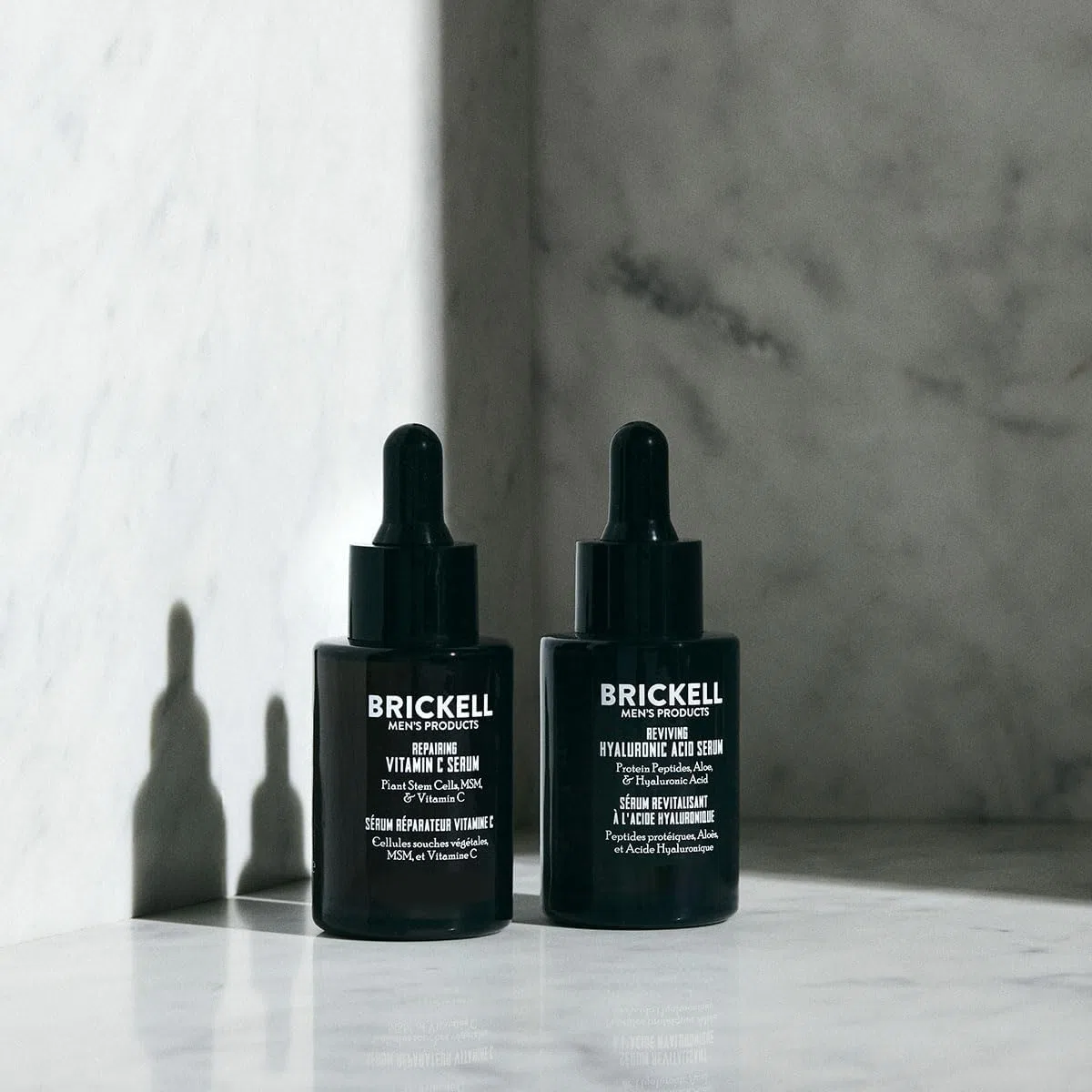 Brickell Men's Products Tages- und Nacht-Gesichtsserum-Routine für Männer, biologische und natürliche Anti-Aging-Gesichtsseren, parfümfrei