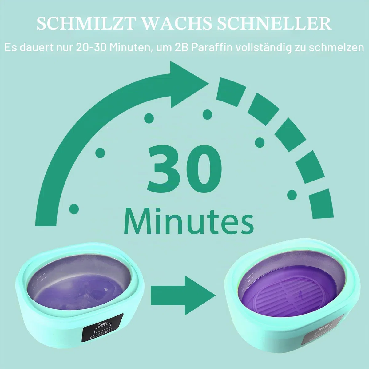 Paraffinbad für Hände und Füße, 3400ml Paraffin Wachsbad Paraffinbad Set für Trockene, Raue Hau, mit 900g Paraffinwachs und Zubehör, Tolles Spa-Geschenk- Grün