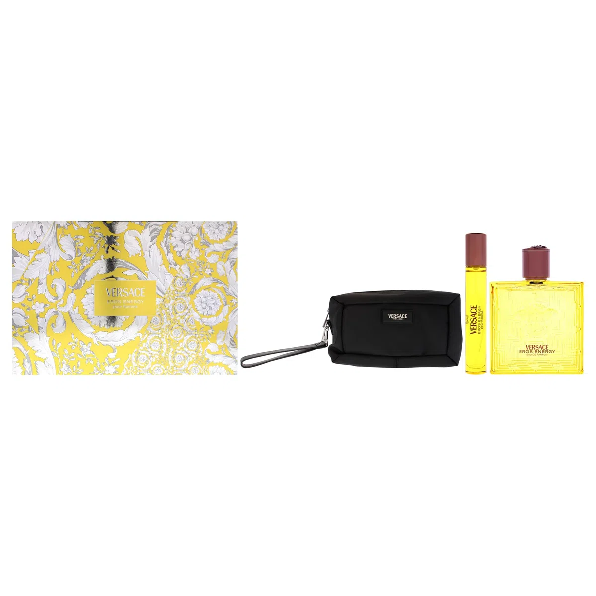 Versace Eros Energy Eau de Parfum Geschenkset 100 ml 10 ml Reisespray Kulturbeutel