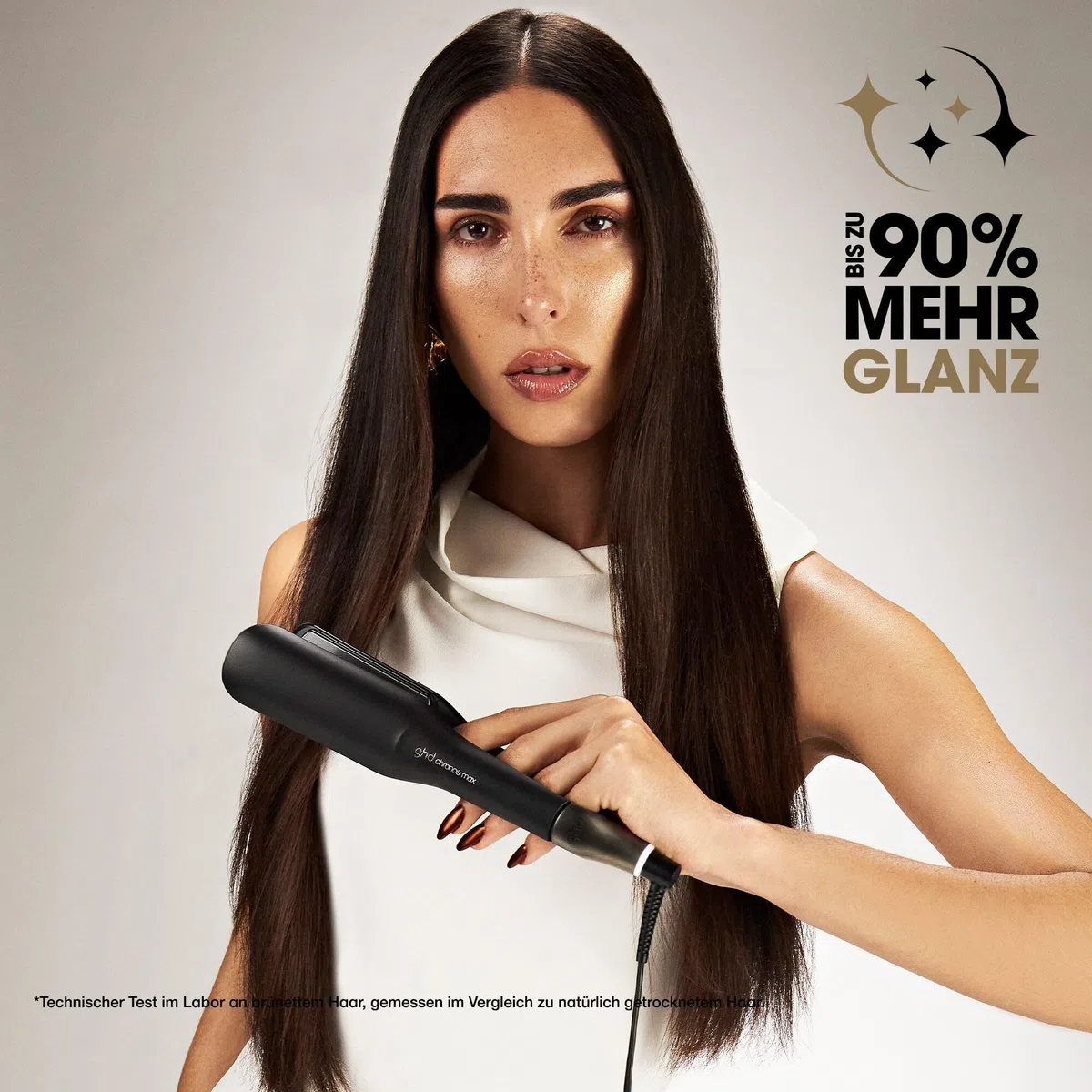 ghd chronos max breites Glätteisen: Ideal für dickes, langes und lockiges Haar, smarter Haarglätter mit 43mm Platten für glatte sleek Looks und Wellen, Anti Frizz Finish, ohne extreme Hitzeschäden