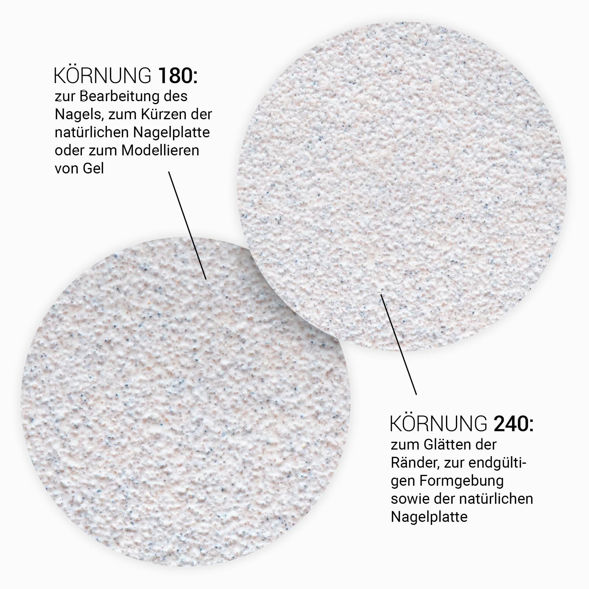 ABA GROUP Nagelfeile 180/240-500 Stück - Halbmond 2 mm Dick - Einzeln Hygienisch Verpackt - Profi Tools für Gel- und Naturnägel, Feilen für Gelnägel, Doppelseitige Nagelpfeile, Nail File Set
