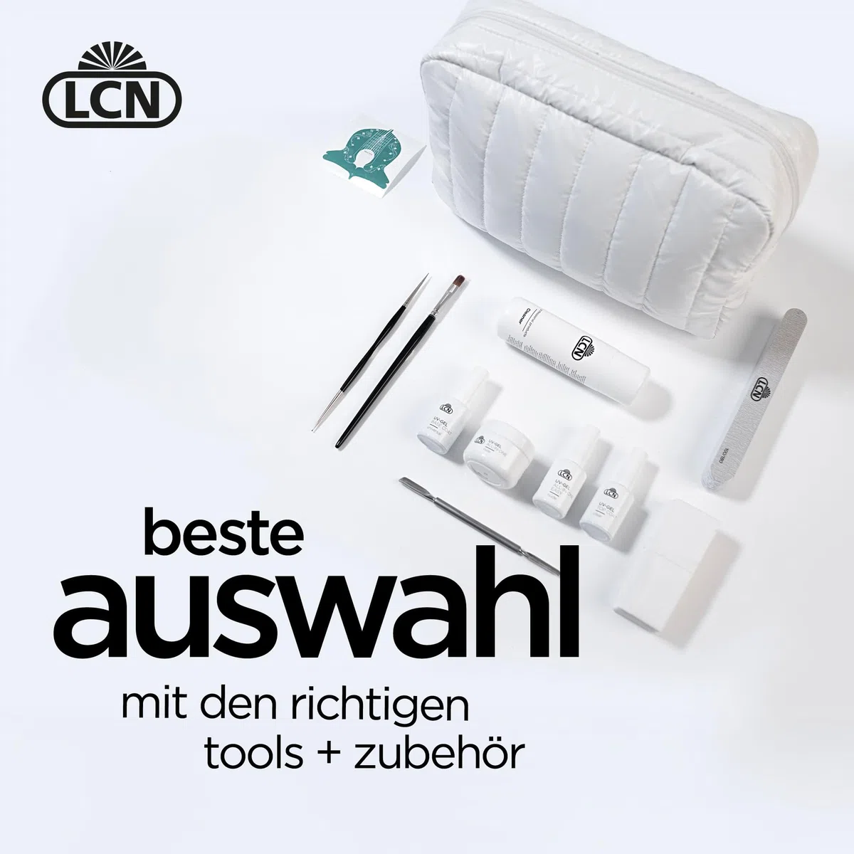 LCN Professional Starter Set - No File Gel Einsteiger Nagelmodellage-Set für Gelnägel - Komplettpaket für perfekte Nägel - Ohne LED-UV-Lampe - vegan, Säure- & HEMA-frei