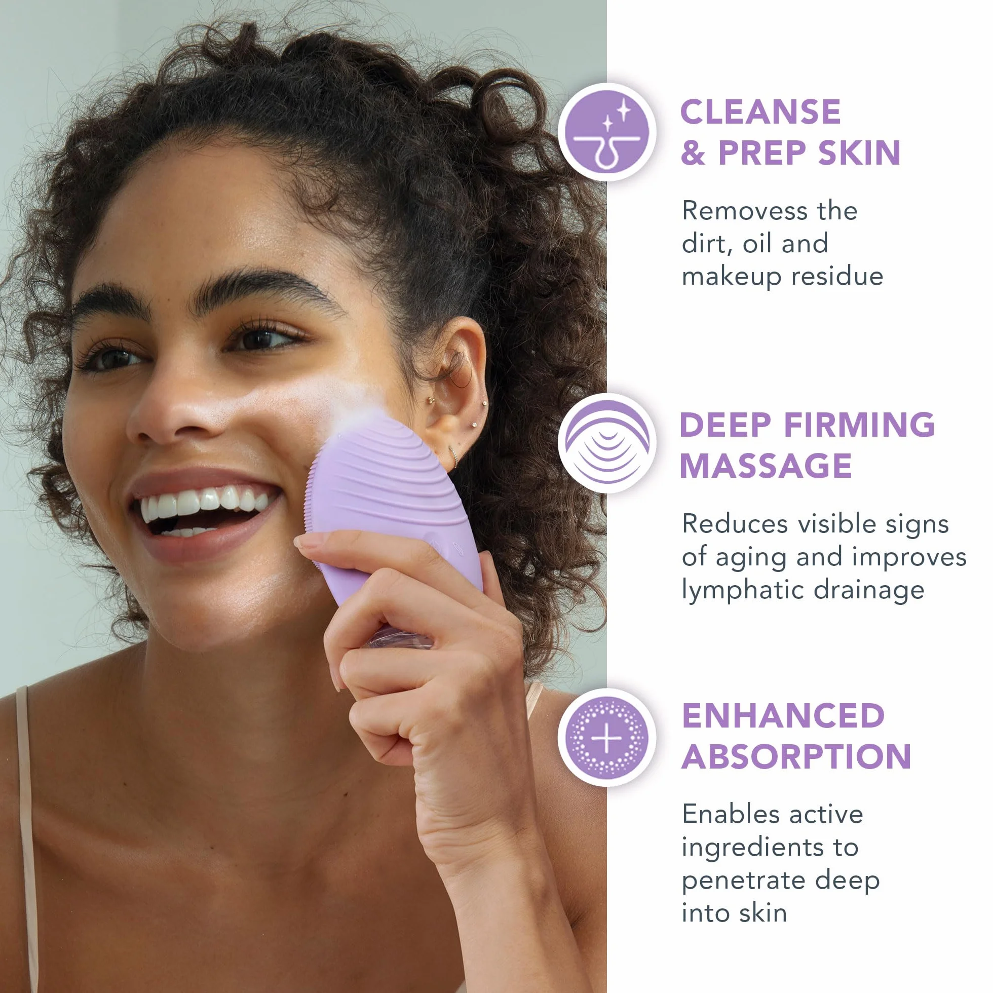 FOREO Clean Balance LUNA 4 Sensitive Set - Gesichtsreinigungsbürste für ausgeglichene Haut + LUNA Micro-Foam Cleanser 2.0, 100 ml - Straffendes Massage-Tool