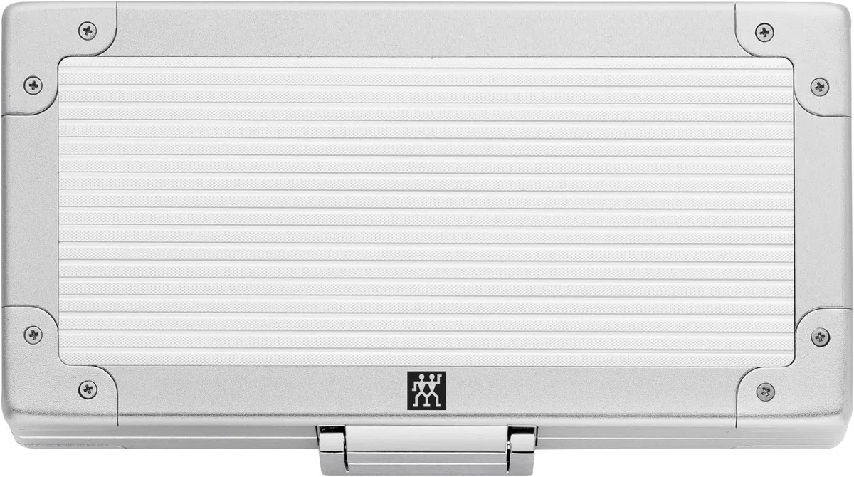 ZWILLING Maniküre-Set (5 teilig, Aluminium Case für Nagelpflege und Pediküre, Samt Inlay mit Kompakt-Nagelknipser), Premium, Schwarz