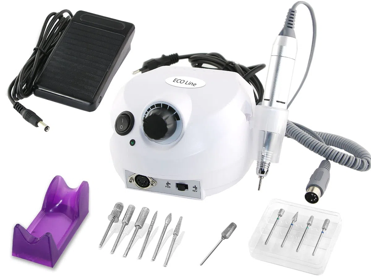 Elektrisches Maniküre/Pediküre-Set mit Hornhautentferner & Diamantschleifer | Spezial Fußpflege Hornhaut Set mit starker Leistung Profi-Gerät mit 30.000 Umdrehungen Pediküre Gerät mit Fräser Box