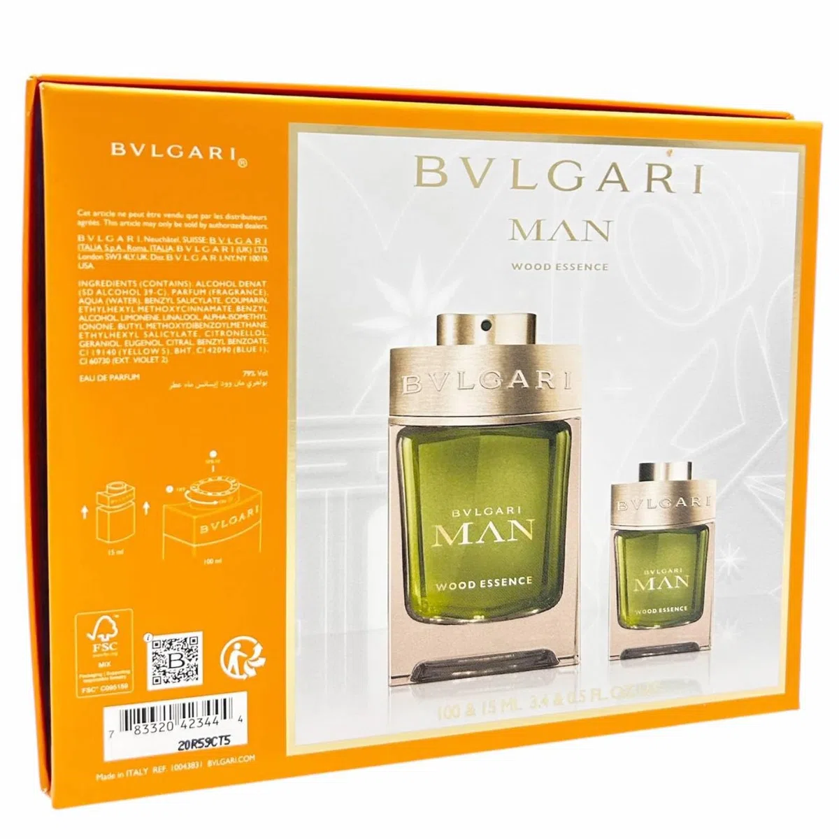 BVLGARI Man Wood Essence Set EDP 100ml + 15ml