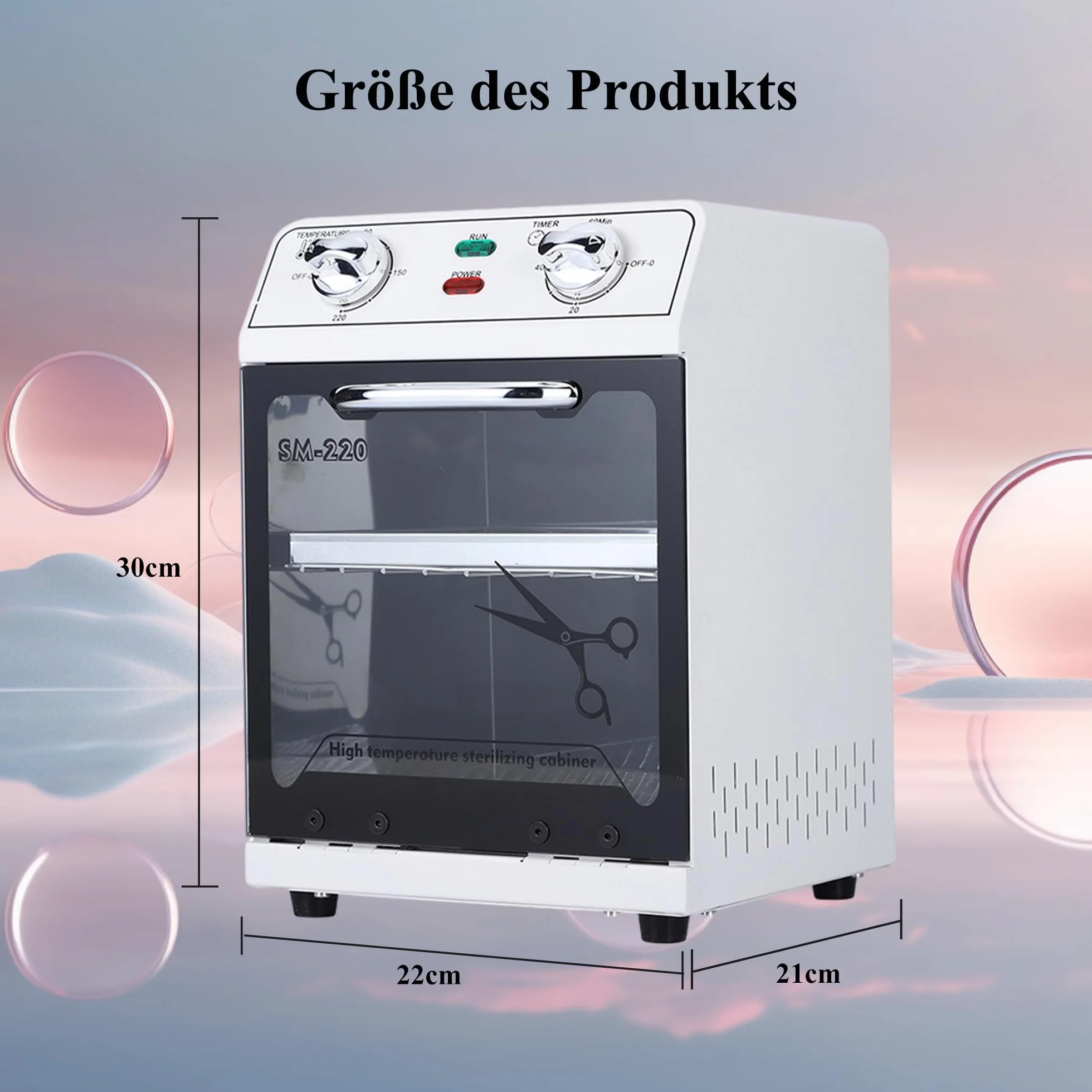 10L große Kapazität Autoklav, trockene Hitze Sterilisator mit Tablett Sterilisator für Maniküre, Zahn-und Friseurbedarf