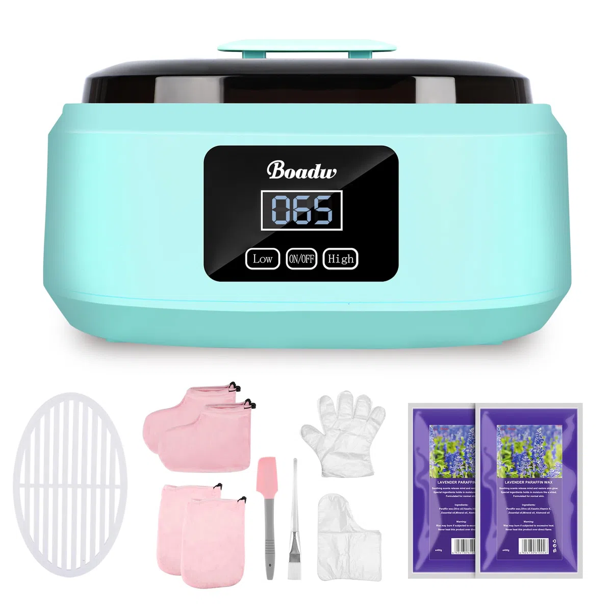Paraffinbad für Hände und Füße, 3400ml Paraffin Wachsbad Paraffinbad Set für Trockene, Raue Hau, mit 900g Paraffinwachs und Zubehör, Tolles Spa-Geschenk- Grün