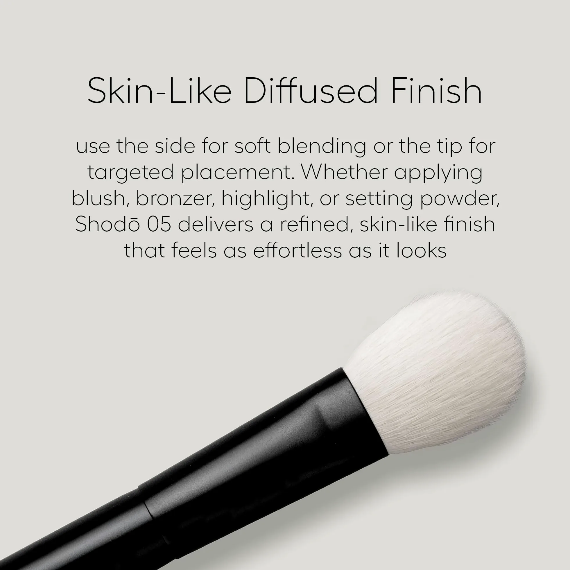 rephr Shodo 05 No-Makeup Make-up Pinsel für Rouge und Bronzer, Ziegenhaar | Über 10.000 versetzte Ziegenhaarfasern verteilen Rouge und Bronzer zu einem weichen, aufbaubaren, hautähnlichen Finish