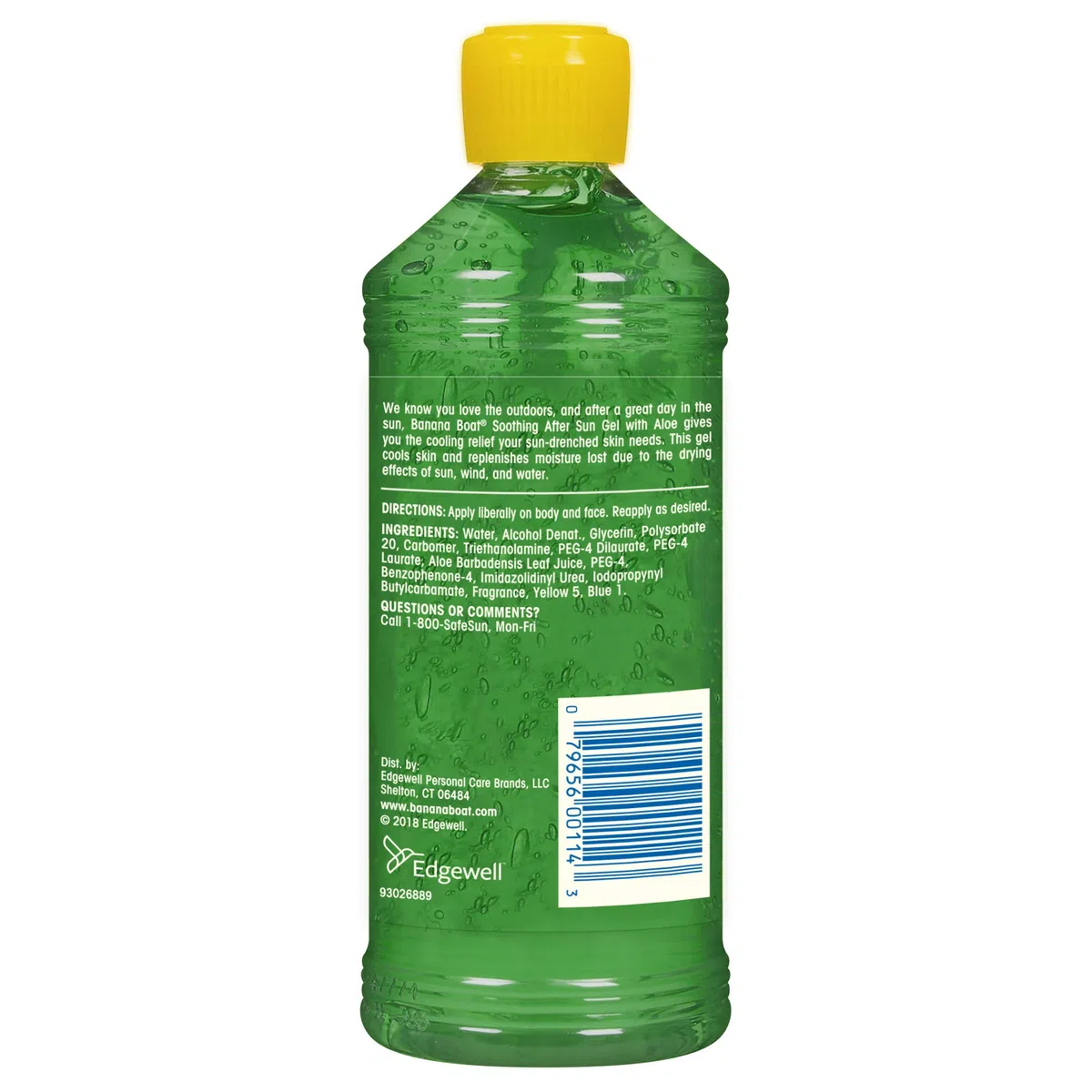 Banana Boat Soothing After Sun Gel with Aloe Vera, Reef Friendly, 8oz, Pack of 12
