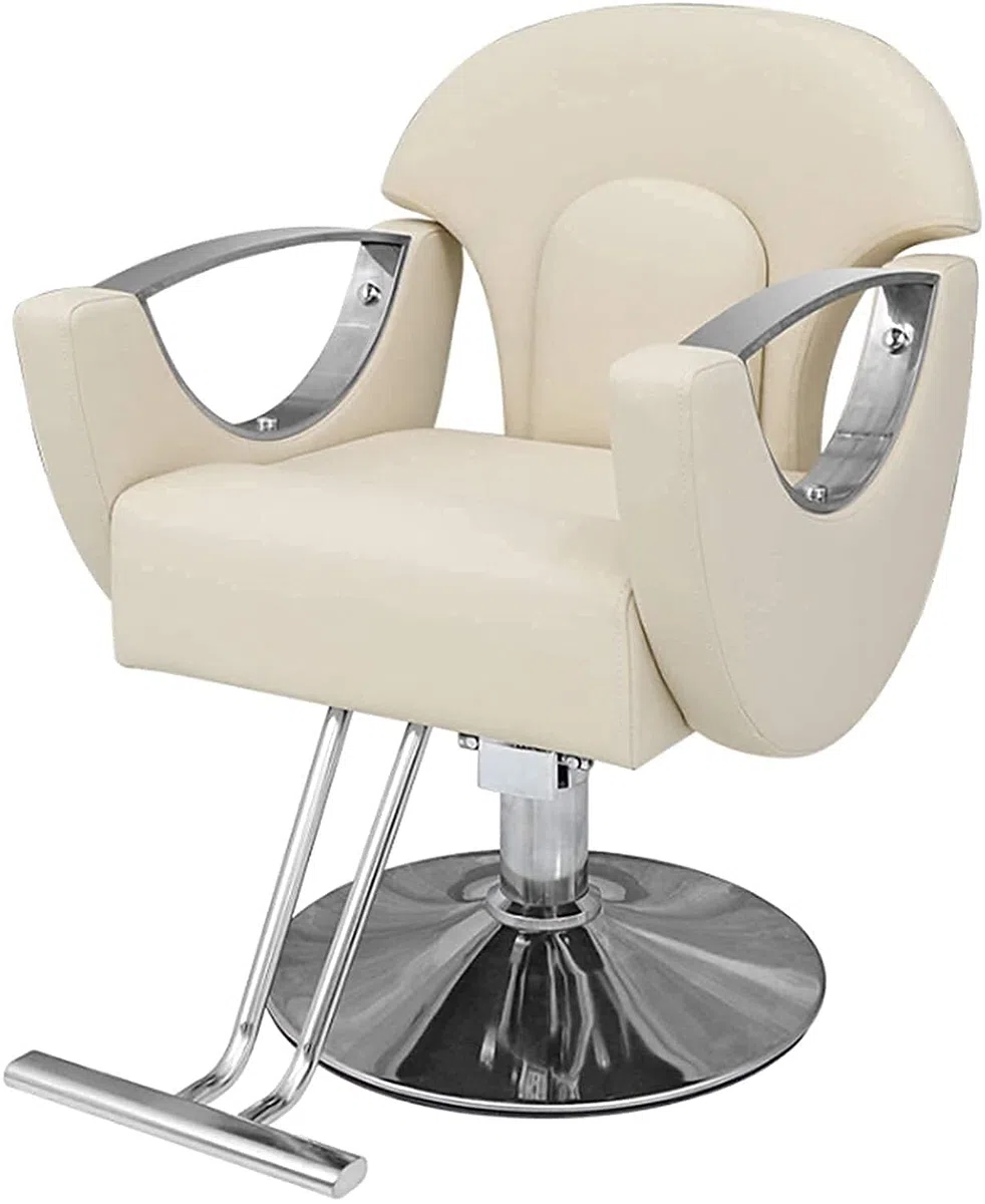 Hydraulischer Stuhl für Unternehmen oder Zuhause, Beauty-Stuhl, Friseurstühle für Friseure, Liege-Friseurstuhl, Schneidestühle, Ausrüstung, hydraulischer Stuhl (420 lbs) (Farbe: Weiß) (Pin (Weiß